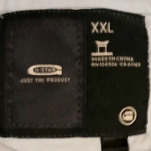 Vintage G-Star RAW Premium T-Shirt In Light Blue Stripe & Black Graphic Men XXL - Picture 4 of 8